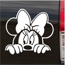 Platinum Place - Decalcomania vinilica per auto, motivo Minnie Mouse, colore bianco, per tutti i tipi di auto Platinum Place - Decalcomania vinilica per auto, motivo Minnie Mouse, colore bianco, per tutti i tipi di auto