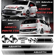 SET FASCE - NERE - FIAT - PUNTO EVO - 500 ABARTH - TUNING BANDE ADESIVE STICKERS auto - accessori, stickers, decal