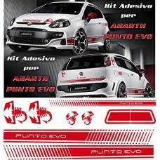 KIT ADESIVI + SET FASCE - ROSSE - FIAT - PUNTO EVO - 500 ABARTH - TUNING BANDE ADESIVE STICKERS auto - accessori, stickers, decal KIT ADESIVI + SET FASCE - ROSSE - FIAT - PUNTO EVO - 500 ABARTH - TUNING BANDE ADESIVE STICKERS auto - accessori, stickers, decal