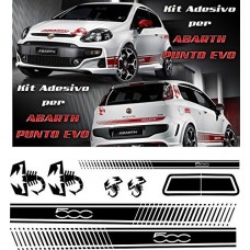 KIT ADESIVI + SET FASCE - ROSSE - FIAT - 500 ABARTH - TUNING BANDE ADESIVE STICKERS auto - accessori, stickers, decal KIT ADESIVI + SET FASCE - ROSSE - FIAT - 500 ABARTH - TUNING BANDE ADESIVE STICKERS auto - accessori, stickers, decal