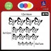 16 ADESIVI FARFALLE per auto - STICKERS auto - accessori, stickers, decal (NERO) cod. 879