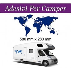 1 Adesivo per Camper - MAPPAMONDO - mondo HOBBY MOBILVETTA ADRIA HYMER ARCA