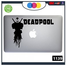 Adesivo DEADPOOL - PER TUTTI I MODELLI DI Mac Book Apple 13-15-17 pollici - ADESIVO PER QUALSIASI COMPUTER ANCHE NON MAC BOOK - PC - COLORE NERO Cod. 1139