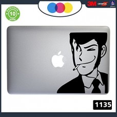 Adesivo LUPIN - PER TUTTI I MODELLI DI Mac Book Apple 13 pollici - ADESIVO PER QUALSIASI COMPUTER ANCHE NON MAC BOOK - PC - COLORE NERO Cod. 1135