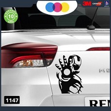 ADESIVO PER AUTO - IRON MAN - DIMENSIONI: 20 x 12 centimetri - COLORE A SCELTA (nero)