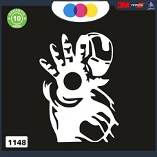 ADESIVO PER AUTO - IRON MAN - DIMENSIONI: 20 x 12 centimetri - COLORE A SCELTA (bianco)