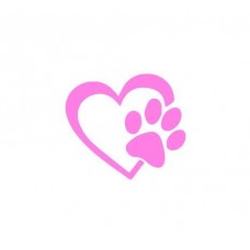 A forma di cuore con motivo a impronte di cani Puppy Love 10,16 (4 cm (colori assortiti), in vinile, decalcomania, adesivo per auto, camion, Windows, muri, Laptop, (colori assortiti)