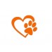 A forma di cuore con motivo a impronte di cani Puppy Love 10,16 (4 cm (colori assortiti), in vinile, decalcomania, adesivo per auto, camion, Windows, muri, Laptop, (colori assortiti)