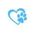 Cuore con cane zampa Puppy Love 4 "(molti colori) in vinile per auto, camion, finestre, muri, Laptop (molti colori)