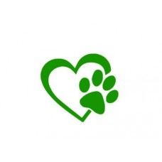 A forma di cuore con motivo a impronte di cani Puppy Love 10,16 (4 cm (colori assortiti), in vinile, decalcomania, adesivo per auto, camion, Windows, muri, Laptop, (colori assortiti)