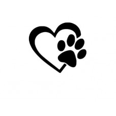 A forma di cuore con motivo a impronte di cani Puppy Love 10,16 (4 cm (colori assortiti), in vinile, decalcomania, adesivo per auto, camion, Windows, muri, Laptop, (colori assortiti)
