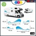 Adesivi per CAMPER - ONDE COLORATE - per tutti i modelli di camper Cod.1198 (Celeste)