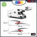 Adesivi per CAMPER - Linee Spezzate - per tutti i modelli di camper Cod.1200 (grigio rosso ) Adesivi per CAMPER - Linee Spezzate - per tutti i modelli di camper Cod.1200 (grigio rosso )