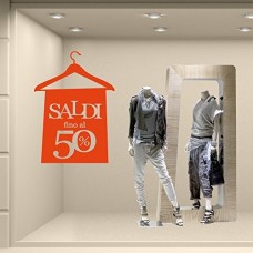 Adesivi Murali vetrofania per saldi - Saldi Con Gruccia Adesivi Murali vetrofania per saldi - Saldi Con Gruccia