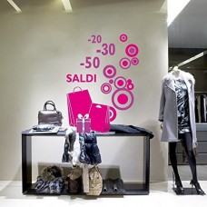 Adesivi Murali vetrofania per saldi - Saldi Con Shopper E Cerchi Adesivi Murali vetrofania per saldi - Saldi Con Shopper E Cerchi