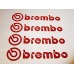 4&nbsp;adesivi per pinze freni, brembo, colore: rosso, posteriore, 75&nbsp;mm