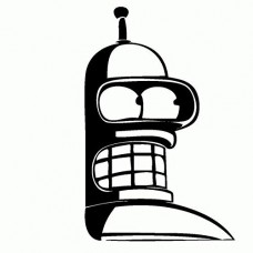 Bender - Futurama - Adesivo Prespaziato - Colore Nero - 15cm Bender - Futurama - Adesivo Prespaziato - Colore Nero - 15cm