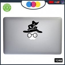 Adesivo MAGO - HARRY POTTER CAPPELLO PARLANTE- PER TUTTI I MODELLI DI Mac Book Apple 13-15-17 - ADESIVO PER QUALSIASI COMPUTER ANCHE NON MAC BOOK - COLORE NERO Cod. 1248