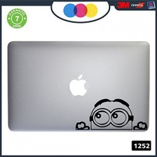 Adesivo MINIONS - PER TUTTI I MODELLI DI Mac Book Apple 11-13-15-17 - ADESIVO PER QUALSIASI COMPUTER ANCHE NON MAC BOOK - COLORE NERO Cod. 1252