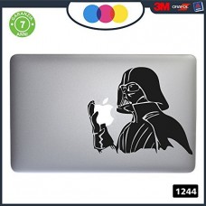 Adesivo darth fener star wars - PER TUTTI I MODELLI DI Mac Book Apple - ADESIVO PER QUALSIASI COMPUTER ANCHE NON MAC BOOK - COLORE NERO Cod. 1244 (15 " 17 " Macbook Pro)