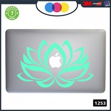 Adesivo FIORE DI LOTO - PER TUTTI I MODELLI DI Mac Book Apple - ADESIVO PER QUALSIASI COMPUTER (VERDE ACQUA - 11 " 13 " Macbook)