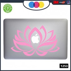 Adesivo FIORE DI LOTO - PER TUTTI I MODELLI DI Mac Book Apple - ADESIVO PER QUALSIASI COMPUTER (ROSA - 11 " 13 " Macbook)
