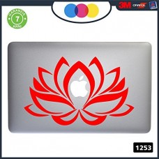 Adesivo FIORE DI LOTO - PER TUTTI I MODELLI DI Mac Book Apple - ADESIVO ADATTO A OGNI TIPO DI COMPUTER (ROSSO - 15 " 17 " Macbook)