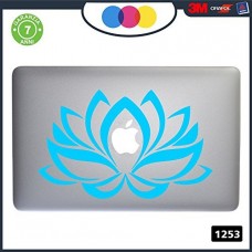 Adesivo FIORE DI LOTO - PER TUTTI I MODELLI DI Mac Book Apple -ADESIVO ADATTO A OGNI TIPO DI COMPUTER (CELESTE - 11 " 13 " Macbook)