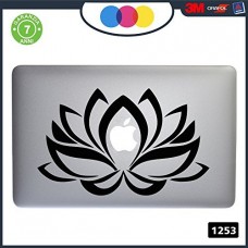 Adesivo FIORE DI LOTO - PER TUTTI I MODELLI DI Mac Book Apple - ADESIVO ADATTO A OGNI TIPO DI COMPUTER (NERO - 11 " 13 " Macbook)