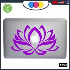 Adesivo FIORE DI LOTO - PER TUTTI I MODELLI DI Mac Book Apple - ADESIVO ADATTO A OGNI TIPO DI COMPUTER (VIOLA - 15 " 17 " Macbook)
