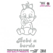 Artstickers® - Adesivo Bebé a Bordo bimba, Babyfun collection, 10 colori a scelta + regalo sorpresa 9cm x 16,5 cm argento Artstickers® - Adesivo Bebé a Bordo bimba, Babyfun collection, 10 colori a scelta + regalo sorpresa 9cm x 16,5 cm argento