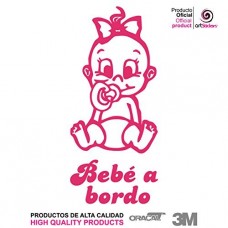 Artstickers® - Adesivo Bebé a Bordo bimba, Babyfun collection, 10 colori a scelta + regalo sorpresa 9cm x 16,5 cm Rosa Artstickers® - Adesivo Bebé a Bordo bimba, Babyfun collection, 10 colori a scelta + regalo sorpresa 9cm x 16,5 cm Rosa