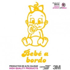 Artstickers® - Adesivo Bebé a Bordo bimba, Babyfun collection, 10 colori a scelta + regalo sorpresa 9cm x 16,5 cm giallo Artstickers® - Adesivo Bebé a Bordo bimba, Babyfun collection, 10 colori a scelta + regalo sorpresa 9cm x 16,5 cm giallo