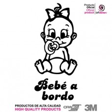 Artstickers® - Adesivo Bebé a Bordo bimba, Babyfun collection, 10 colori a scelta + regalo sorpresa 9cm x 16,5 cm nero Artstickers® - Adesivo Bebé a Bordo bimba, Babyfun collection, 10 colori a scelta + regalo sorpresa 9cm x 16,5 cm nero