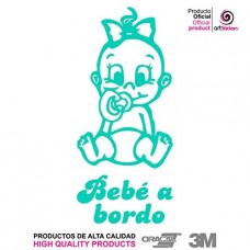 Artstickers® - Adesivo Bebé a Bordo bimba, Babyfun collection, 10 colori a scelta + regalo sorpresa 9cm x 16,5 cm Mind Artstickers® - Adesivo Bebé a Bordo bimba, Babyfun collection, 10 colori a scelta + regalo sorpresa 9cm x 16,5 cm Mind