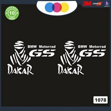 BMW MOTORRAD GS DAKAR - ADESIVI PER MOTO - rally touring sticker decal Moto Cod. 1077 (Bianco)