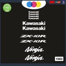 Kawasaki - zx-10r - ADESIVI PER MOTO -ninja sticker decal Kit 10pz Moto Cod. 1082 (Bianco) Kawasaki - zx-10r - ADESIVI PER MOTO -ninja sticker decal Kit 10pz Moto Cod. 1082 (Bianco)