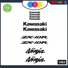 Kawasaki - zx-10r - ADESIVI PER MOTO -ninja sticker decal Kit 10pz Moto Cod. 1082 (Nero) Kawasaki - zx-10r - ADESIVI PER MOTO -ninja sticker decal Kit 10pz Moto Cod. 1082 (Nero)
