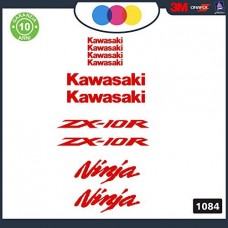 Kawasaki - zx-10r - ADESIVI PER MOTO -ninja sticker decal Kit 10pz Moto Cod. 1082 (Rosso) Kawasaki - zx-10r - ADESIVI PER MOTO -ninja sticker decal Kit 10pz Moto Cod. 1082 (Rosso)
