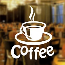 arte segno arredamento finestra della tazza di caffè Adesivo vetro da asporto negozio vetrofania Lettering parete da asporto