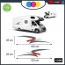 ADESIVI PER DECORARE ENTRMBI LE FIANCATE - PER CAMPER, FURGONI E VAN - - - Cod. 1200 (Rosso-Grigio) ADESIVI PER DECORARE ENTRMBI LE FIANCATE - PER CAMPER, FURGONI E VAN - - - Cod. 1200 (Rosso-Grigio)