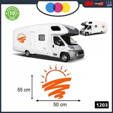 ADESIVO DECORATIVO PER FIANCATA SOLE TRAMONTO - PER CAMPER, FURGONI E VAN - - Cod. 1203 (Arancione) ADESIVO DECORATIVO PER FIANCATA SOLE TRAMONTO - PER CAMPER, FURGONI E VAN - - Cod. 1203 (Arancione)