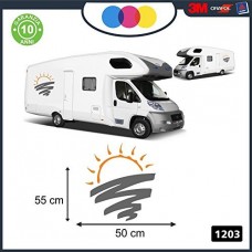 ADESIVO DECORATIVO PER FIANCATA SOLE TRAMONTO - PER CAMPER, FURGONI E VAN - - Cod. 1203 (Arancione-Grigio) ADESIVO DECORATIVO PER FIANCATA SOLE TRAMONTO - PER CAMPER, FURGONI E VAN - - Cod. 1203 (Arancione-Grigio)