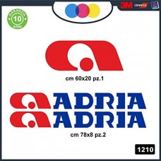 3 ADESIVI - ROSSO - BLU - LOGO ADRIA CAMPER - PER CAMPER, FURGONI E VAN - - Cod. 1210