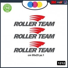 3 ADESIVI - GRIGIO- ROSSO - LOGO -ROLLER TEAM CAMPER - PER CAMPER, FURGONI E VAN - - Cod. 1212