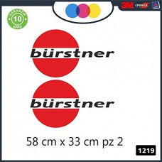 2 ADESIVI -ROSSO - NERO - LOGO - BURSTNER - PER CAMPER, FURGONI E VAN - - Cod. 1219