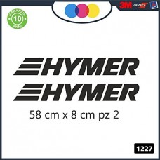 2- ADESIVI -NERO - LOGO -HYMER - PER CAMPER, FURGONI E VAN - Cod. 1227
