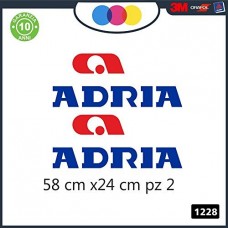 2- ADESIVI -BLU -ROSSO - LOGO -ADRIA - PER CAMPER, FURGONI E VAN - Cod. 1228