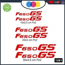 6 ADESIVI BMW F650GS - ADESIVI PER MOTO - rally touring sticker decal Moto Cod. 1281 (Rosso)