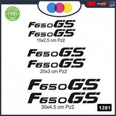 6 ADESIVI BMW F650GS - ADESIVI PER MOTO - rally touring sticker decal Moto Cod. 1281 (Nero)